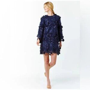 Mestiza New York‎ The Flora A-Line Mini Dress Navy Blue Long Flare Sleeve Med